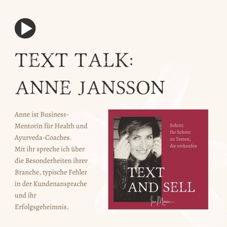 Text Talk – Anne Jansson: Wording in der Ayurveda- und Healthbusiness-Welt